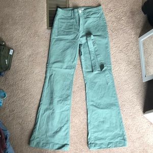 Green boot leg pants!